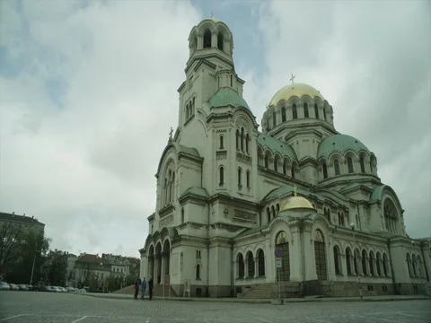 The Cathedral Alexander Nevsky in Sofia, Bulgaria Stock Footage 74656054