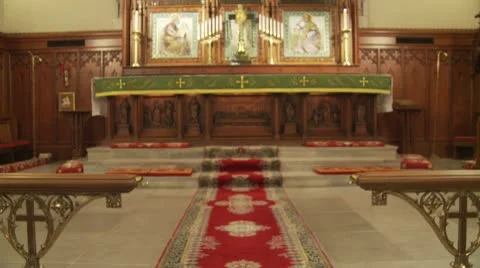 Cathedral altar Stock Footage 10712427