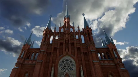 Cathedral and clouds Stock Footage 891574