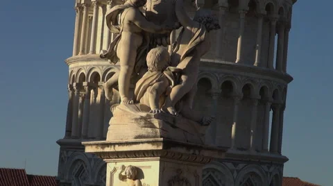 Cathedral and Leaning Tower at sunset,Pisa Stock Footage 67585091