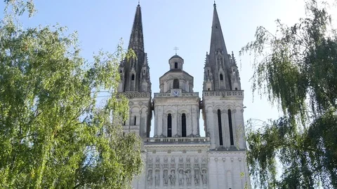Cathedral of Angers. Stock Footage 95802793