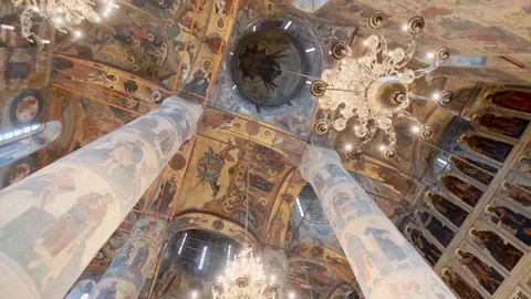 The Cathedral of the Archangel in Kremlin Stock Footage 114814779