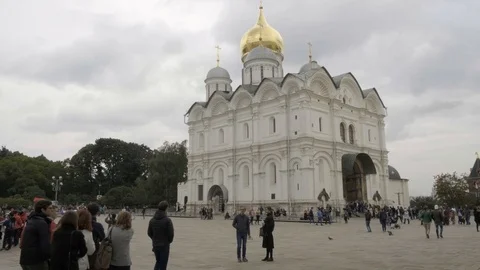The Cathedral of the Archangel in Kremlin Stock Footage 114814830