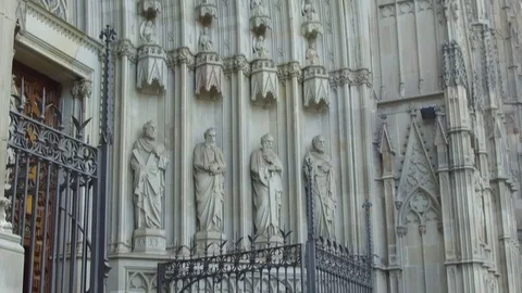 Cathedral of Barcelona Stock Footage 81509165