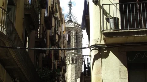 Cathedral of Barcelona Stock Footage 81509214