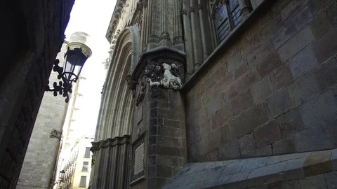 Cathedral of Barcelona Stock Footage 81509265