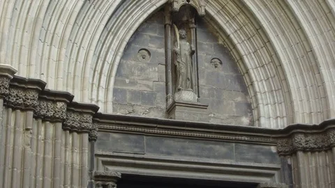 Cathedral of Barcelona Stock Footage 81509430