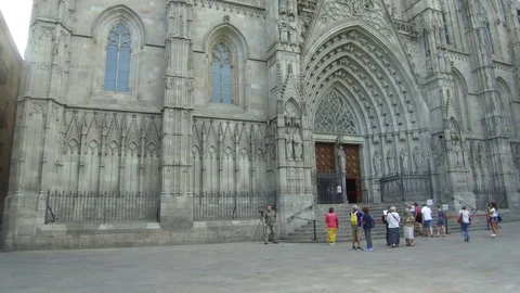 Cathedral of Barcelona Stock Footage 81509595