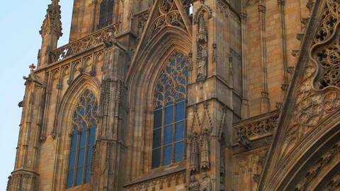 Cathedral in Barcelona Stock Footage 124706932