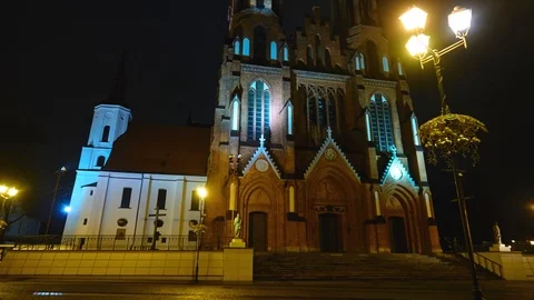 Cathedral Basilica of the Assumption of Blessed Virgin Mary also called Bialy Stock Footage 111004791
