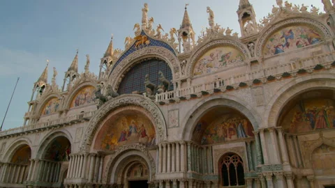 Cathedral Basilica of Saint Mark on Piazza San Marco in Venice, Italy, Europe Stock Footage 161114391
