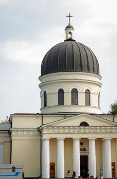 Cathedral beautiful architectural structure with white columns in classical.. Stock Photos