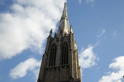 Cathedral with blue cloudy sky Stock Photos