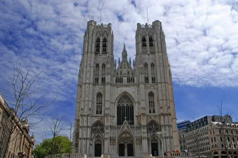 Cathedral of Brussels Stock Photos