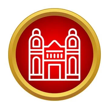 Cathedral building icon representing historical landmark architecture Ilustración de archivo