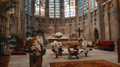 Cathedral in Carcassonne Stock Footage 112337016