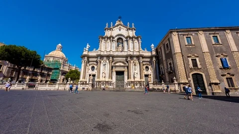 The Cathedral of Catania Stock Footage 95801815