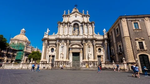The Cathedral of Catania Stock Footage 96513993