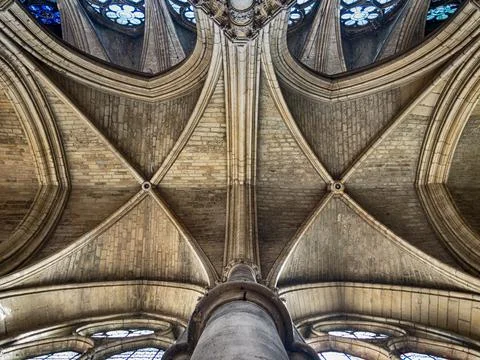 Cathedral Ceiling In Reims Stock Photos
