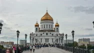 The Cathedral Of Christ The Savior In Moscow. Hyperlapse. Timelapse In Motion Stock Footage