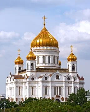 Cathedral of Christ the Savior in Moscow, Russia Stock Photos
