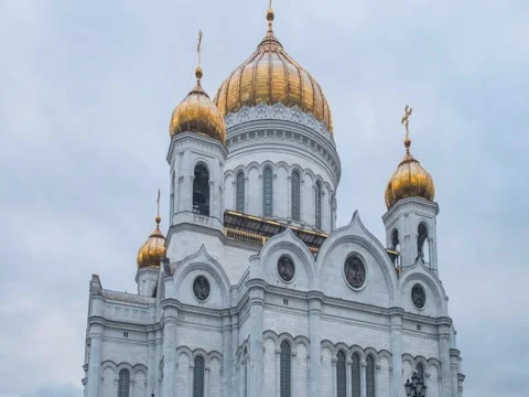 Cathedral of Christ the Savior. Panning Stock Footage 75430777