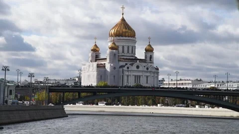 Cathedral of Christ the Saviour in a cloudy day Stock Footage 261724906