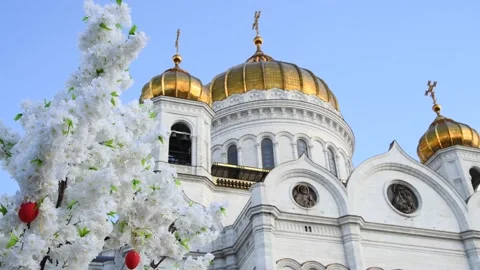 Cathedral of Christ the Saviour at Easter Stock Footage 239933818
