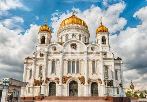 Cathedral of Christ the Saviour, iconic landmark in Moscow, Russia Stock Photos