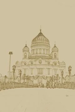 Cathedral of Christ the Saviour Stock Illustration