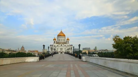 Cathedral Christ Saviour motion timelapse , Moscow, Russia 库存影片 11515461