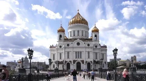 Cathedral of Christ the Saviour. Timelapse 스톡 동영상 52627679