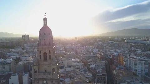 Cathedral Church of Saint Mary in Murcia. Gothic building. Stock Footage