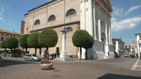 The cathedral of Cittadella Stock Footage 96433075