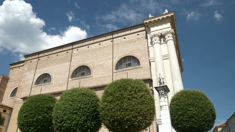 The cathedral of Cittadella Stock Footage 96433786