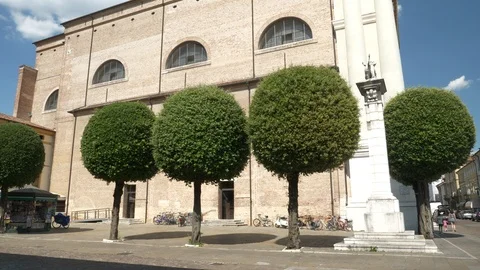 The cathedral of Cittadella Stock Footage 96434283