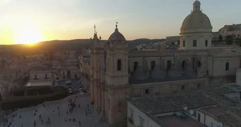 Cathedral In The City Of Noto Stock Footage 263478524