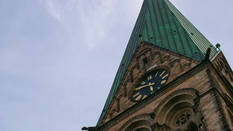 Cathedral Clock Timelapse - Bremen Cathedral Stock Footage 147987792