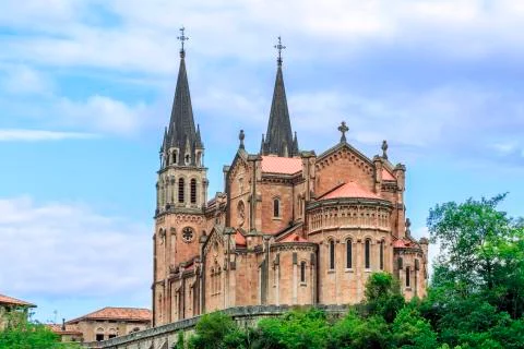 Cathedral of covadonga Stock Photos