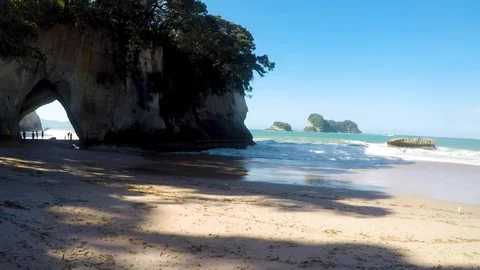 Cathedral Cove Coromandel Stock Footage 124288425