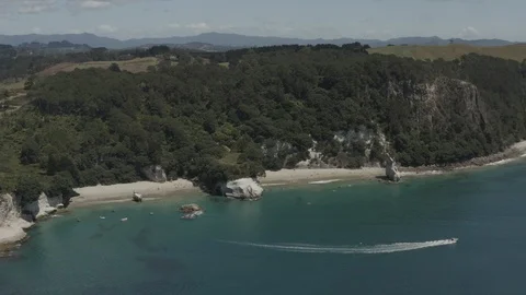 Cathedral Cove from the ocean. Video stock 123269934