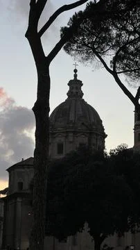 Cathedral dome in the evening time Stock Photos