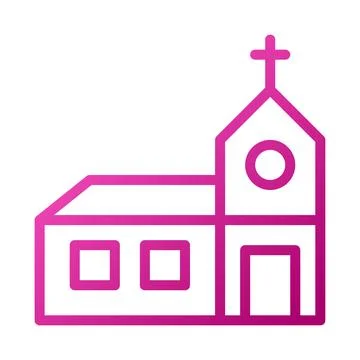 Cathedral Element gradient pink easter illustration Stock Illustration