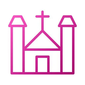 Cathedral Element gradient pink easter illustration Illustrazione stock