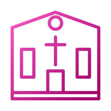 Cathedral Element gradient pink easter illustration Stock Illustration
