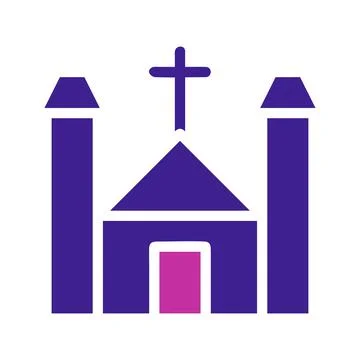 Cathedral Element solid blue pink easter illustration Stock Illustration