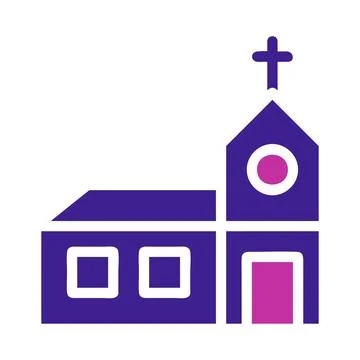 Cathedral Element solid blue pink easter illustration Stock Illustration