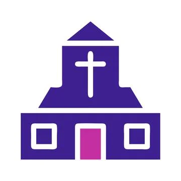 Cathedral Element solid blue pink easter illustration Stock Illustration