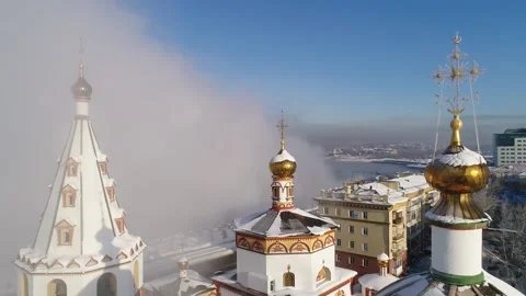 Cathedral of the Epiphany of the Blessed Virgin in Irkutsk. Stock Footage 165610437