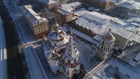 Cathedral of the Epiphany of the Blessed Virgin in Irkutsk. Stock-Footage 165610507